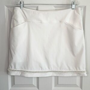 Lilly Pulitzer UPF 50 Luxletic Monica Skort Resort White Tennis Pickleball Sz 14